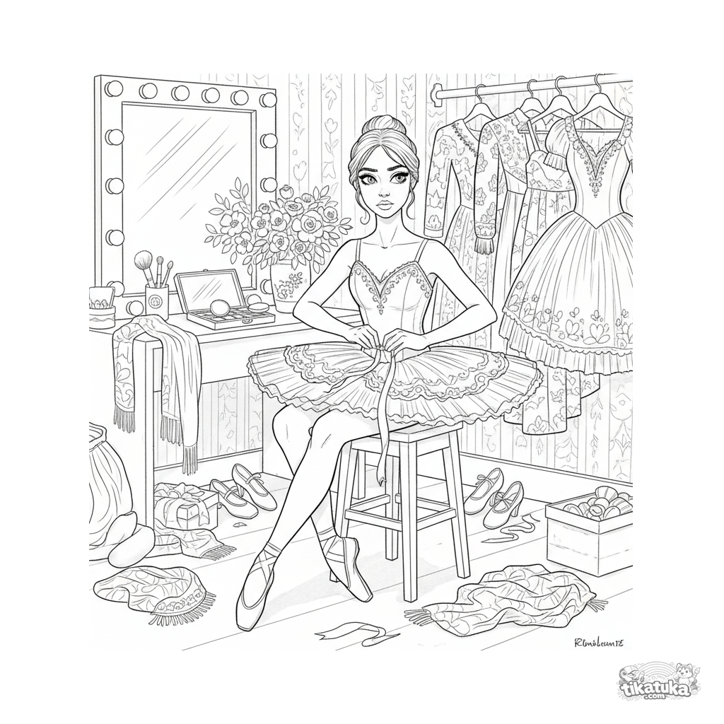 Tutu de Ballet nos Bastidores no Camarim