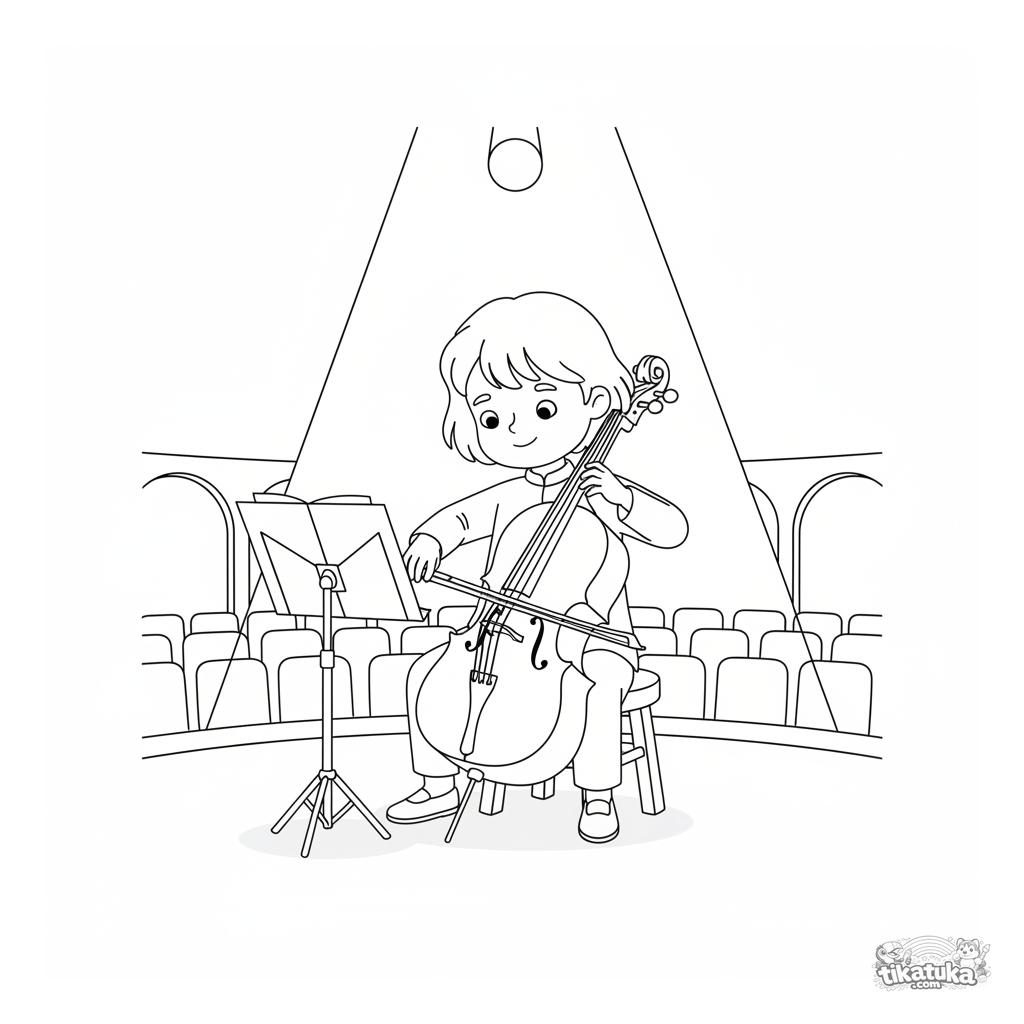 Violoncelista no Palco