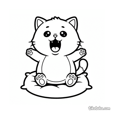 Gato Chibi Bocejando