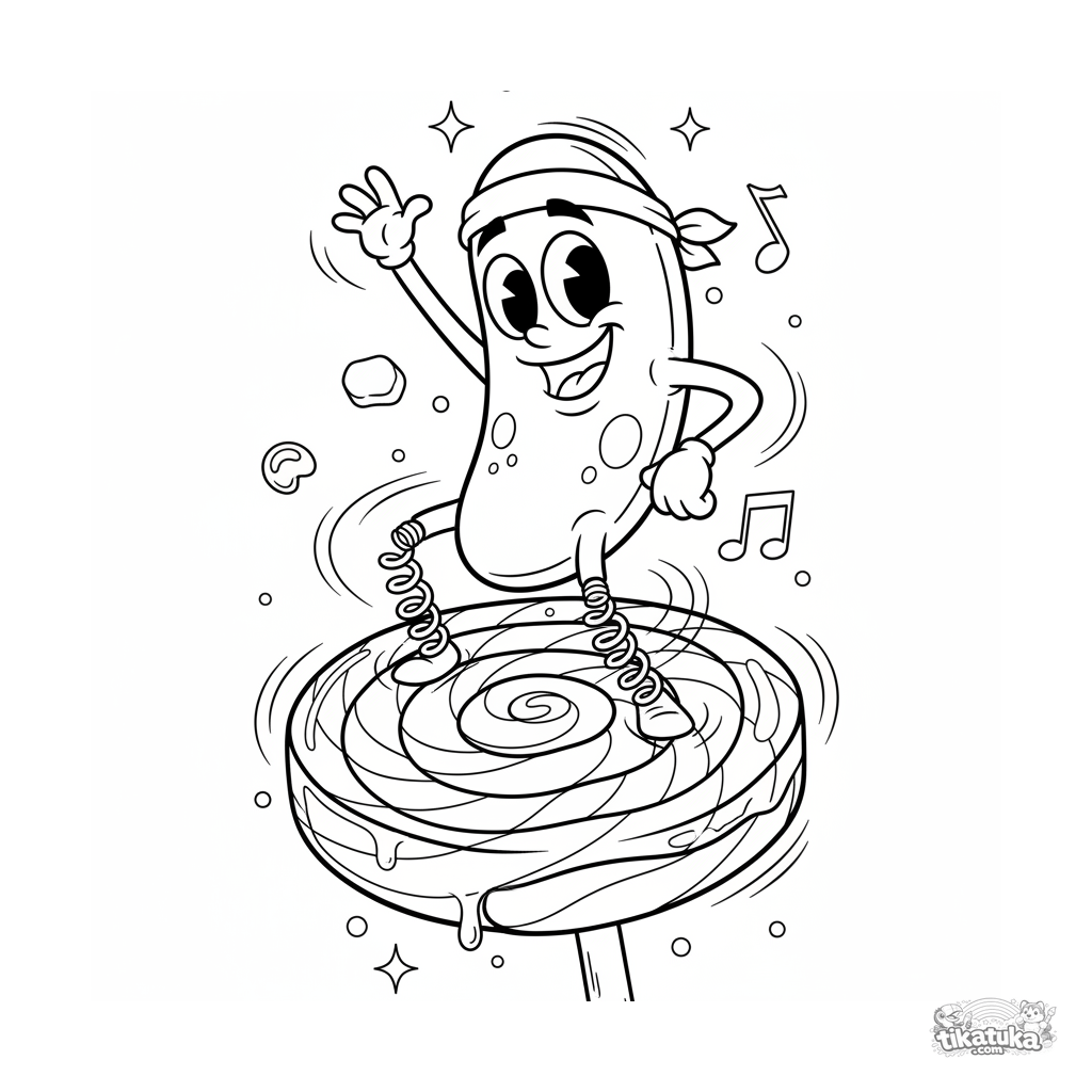 Micróbio Dançarino em Forma de Vírgula no Palco do Pirulito