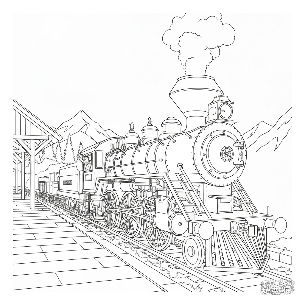 Trem a Vapor na Estação Montanhosa