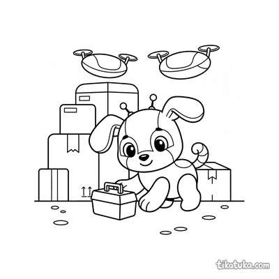 Cachorro Robô no Armazém