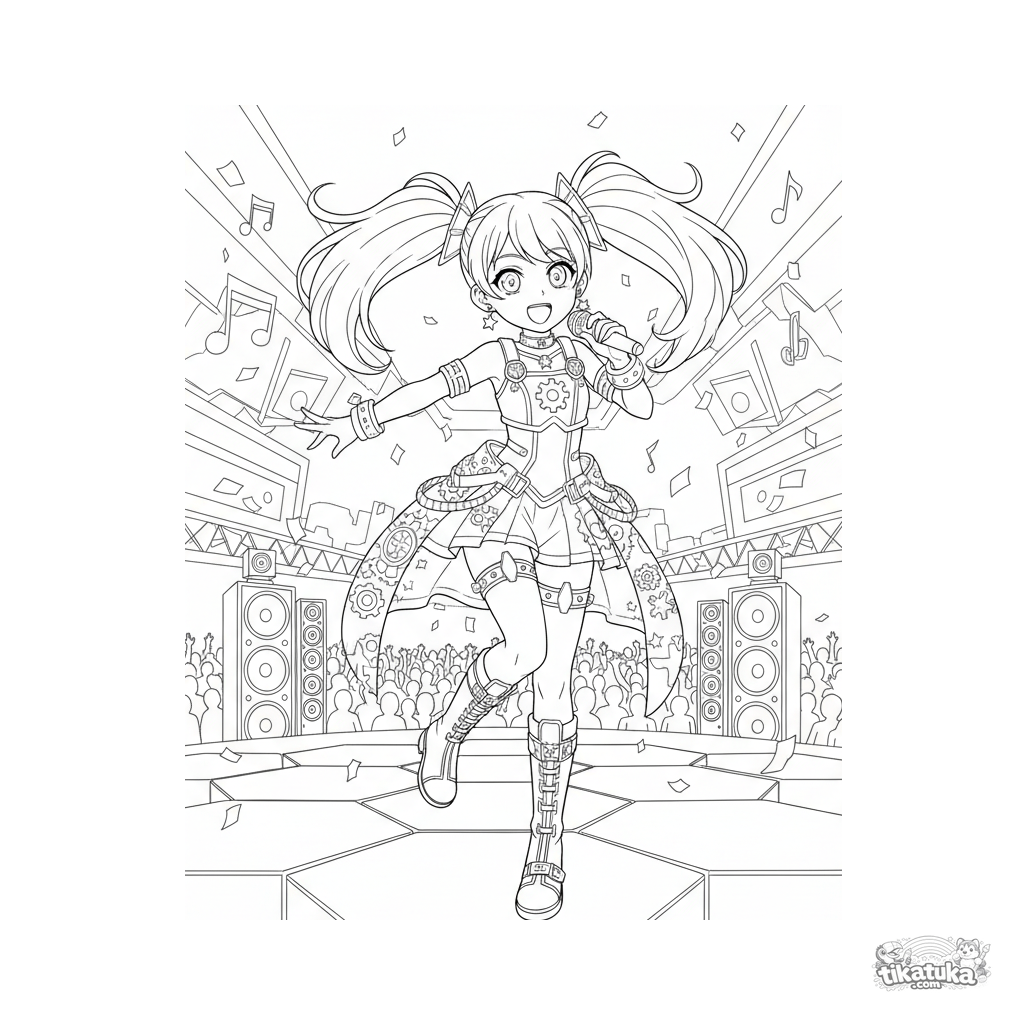 Cantora Idol Performando no Palco de Néon