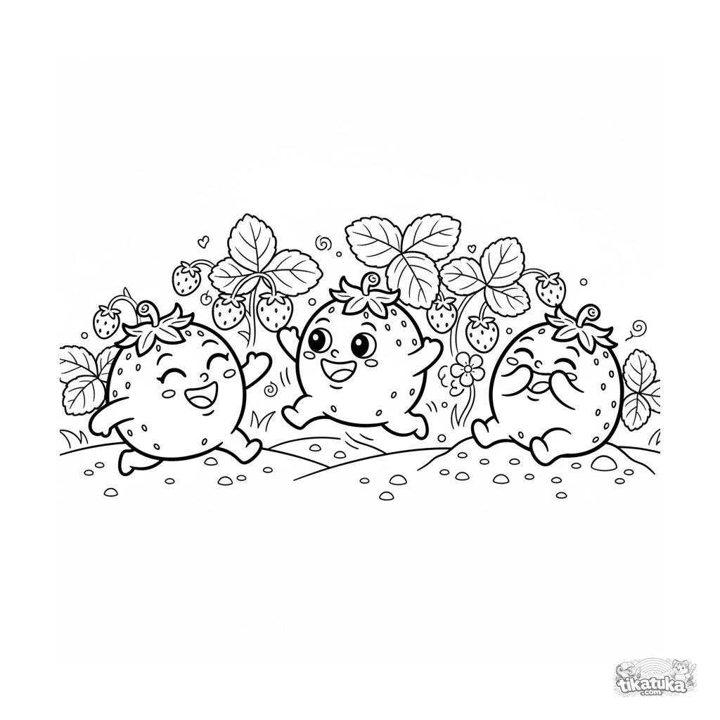 Mochi Brincando de Pega-Pega no Campo de Morango