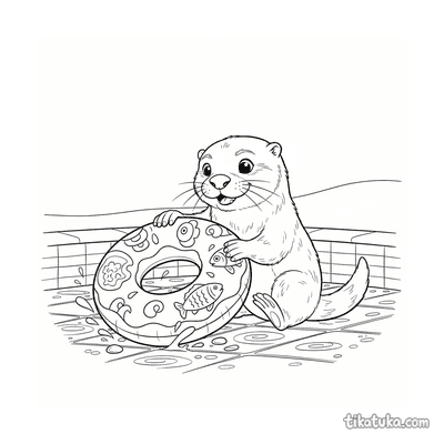 Lontra rolando um anel