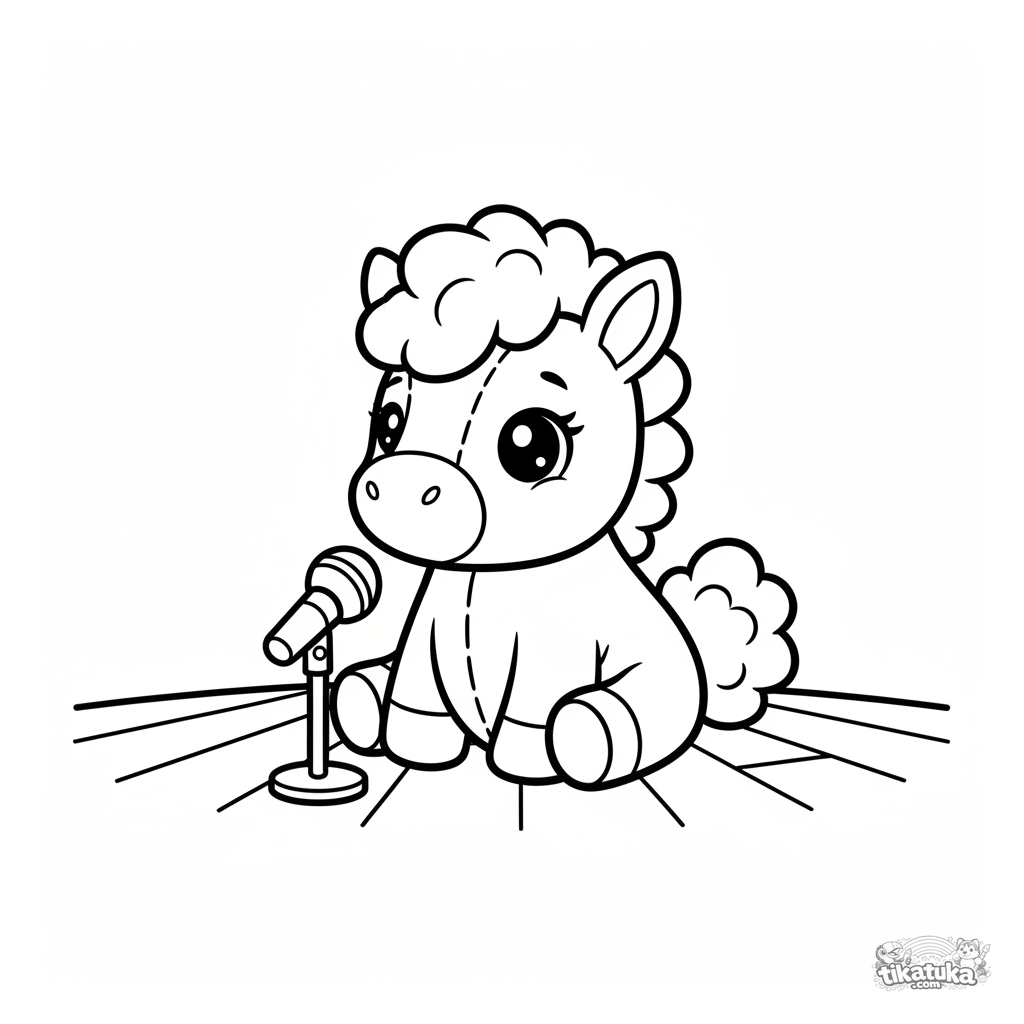 Brinquedo de Pônei de Pelúcia no Palco