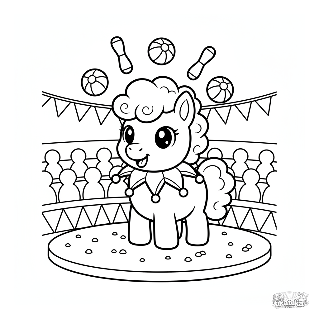 Pônei Malabarista na Arena de Circo