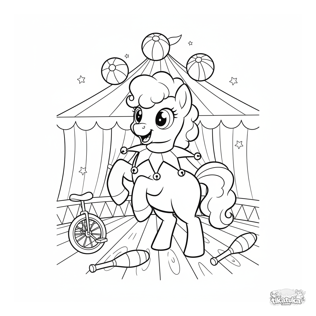 Pônei Malabarista no Palco