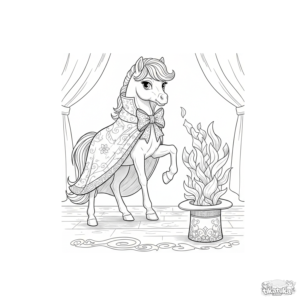 Pônei mágico com cartola