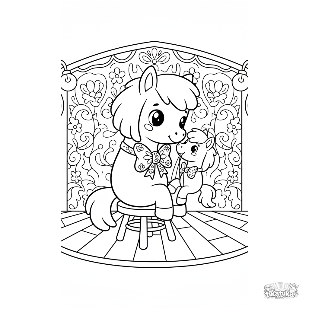 Pônei Ventríloqua com Boneco no Palco