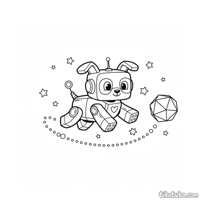 Cão Robô Brincando no Espaço