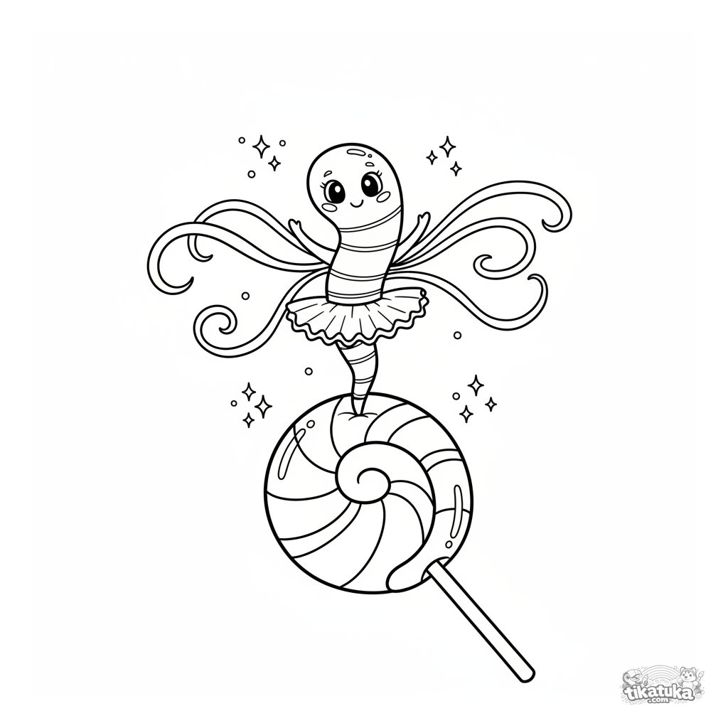 Bactéria Espiral Bailarina em uma Pirulito