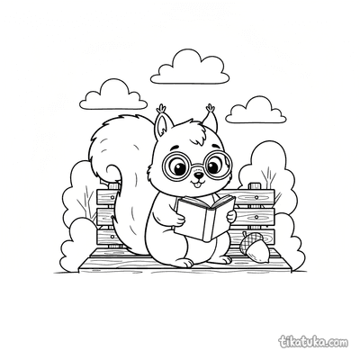 Esquilo lendo um livro