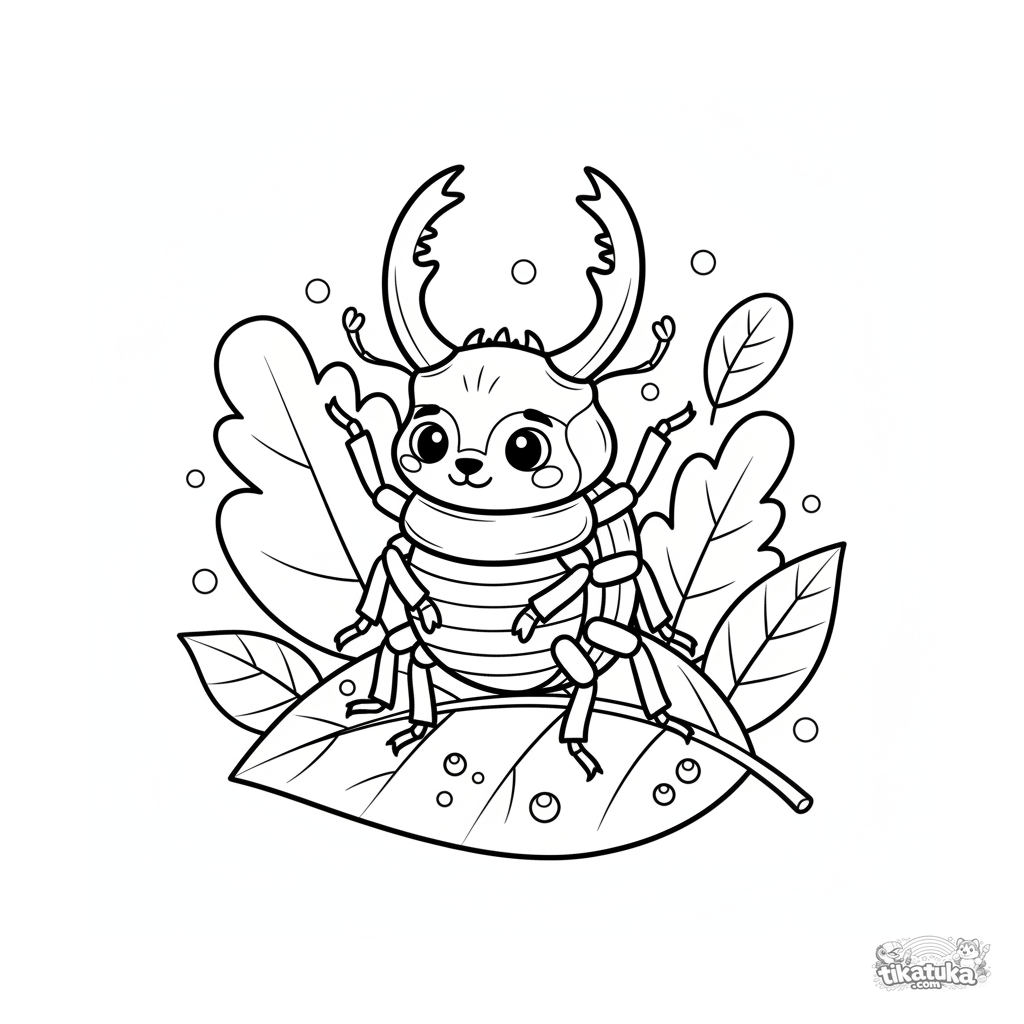 Besouro veado em uma folha