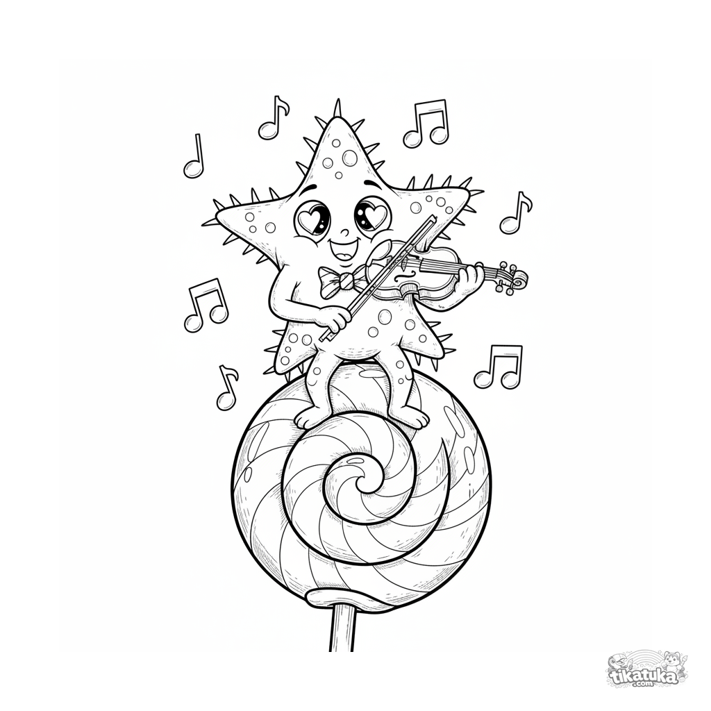 Micróbio Estrela Músico em Palco Pirulito