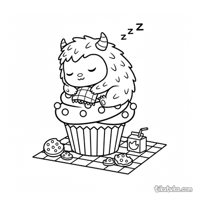 Monstrinho Dormindo no Cupcake