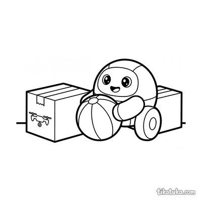 Brinquedo Robô Empurrando Bola