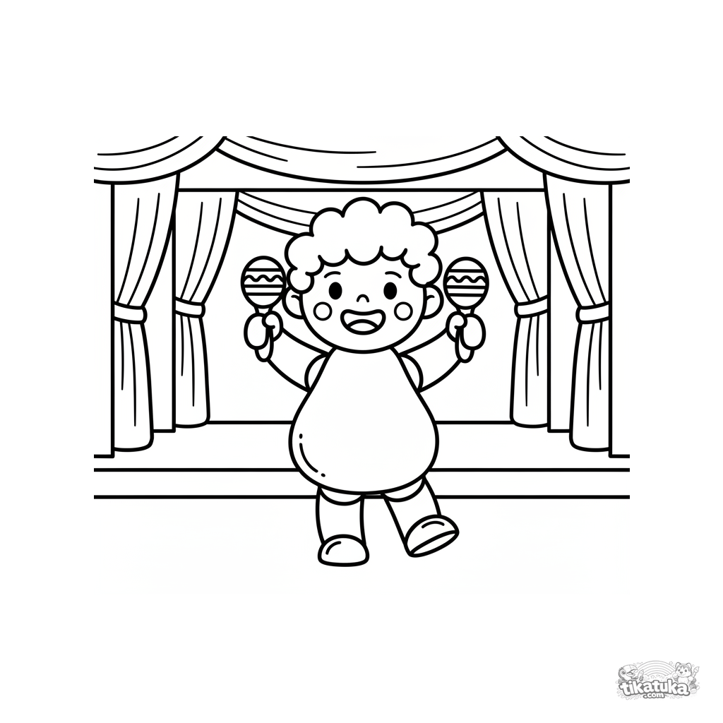 Criança com Maracas no Palco