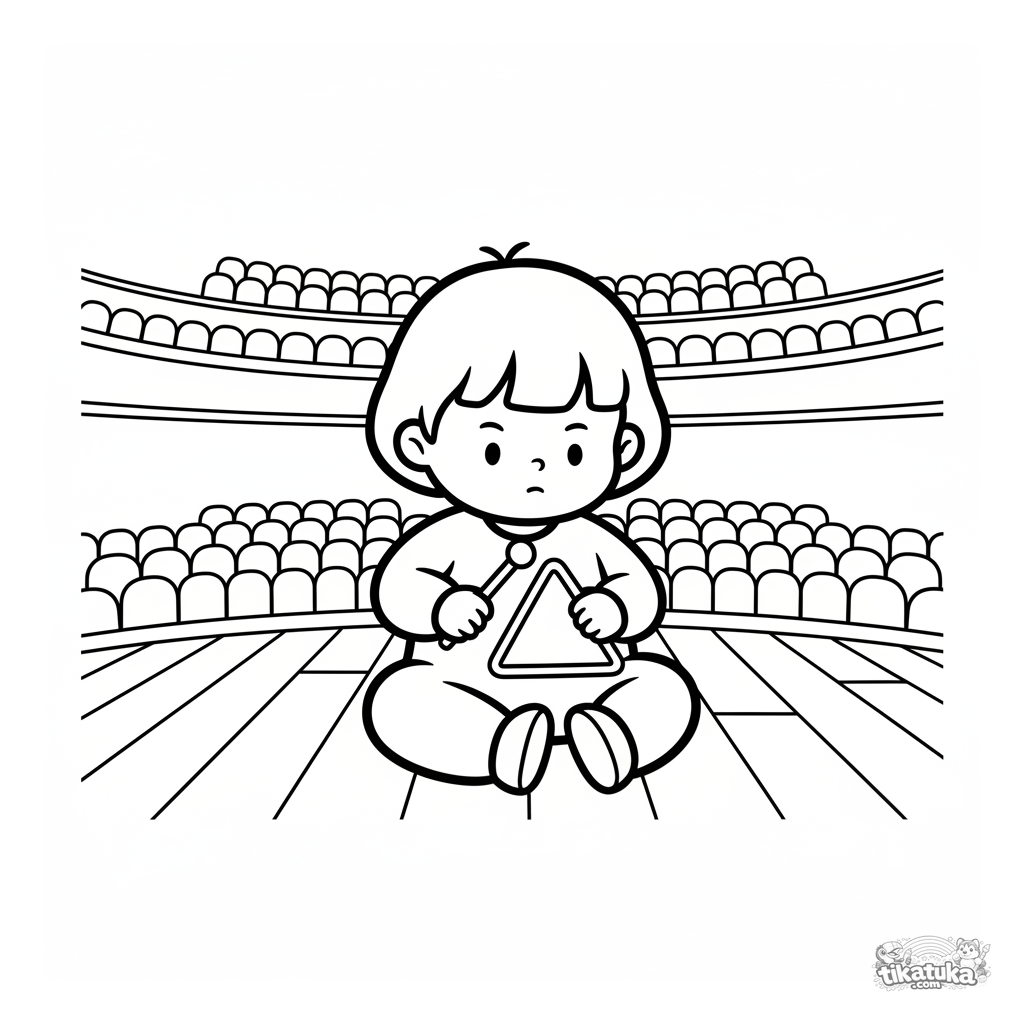 Criança com Triângulo no Palco