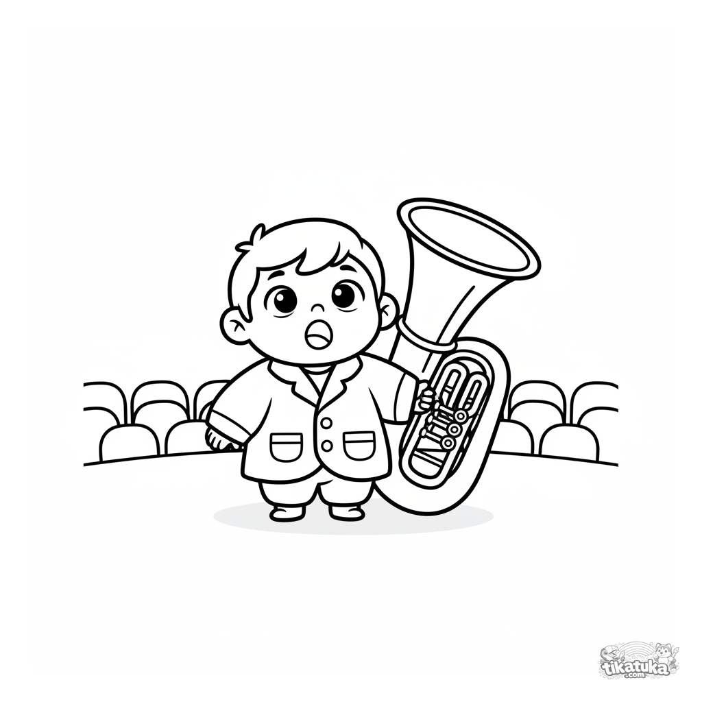 Criança com Tuba no Palco