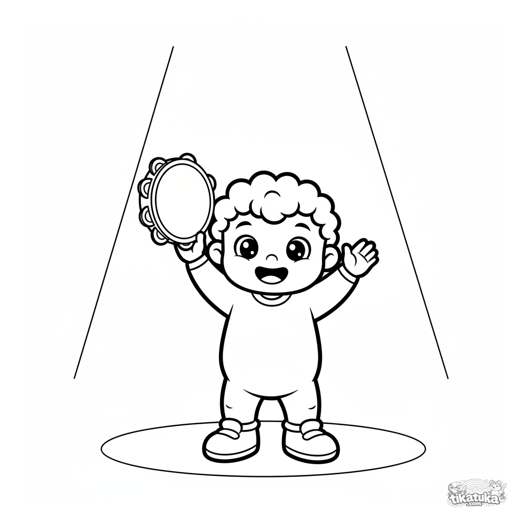 Criança com Pandeiro no Palco