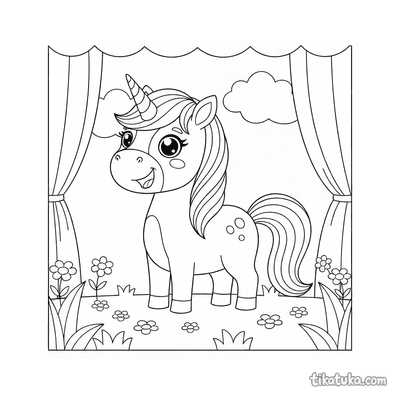 Unicórnio entre flores