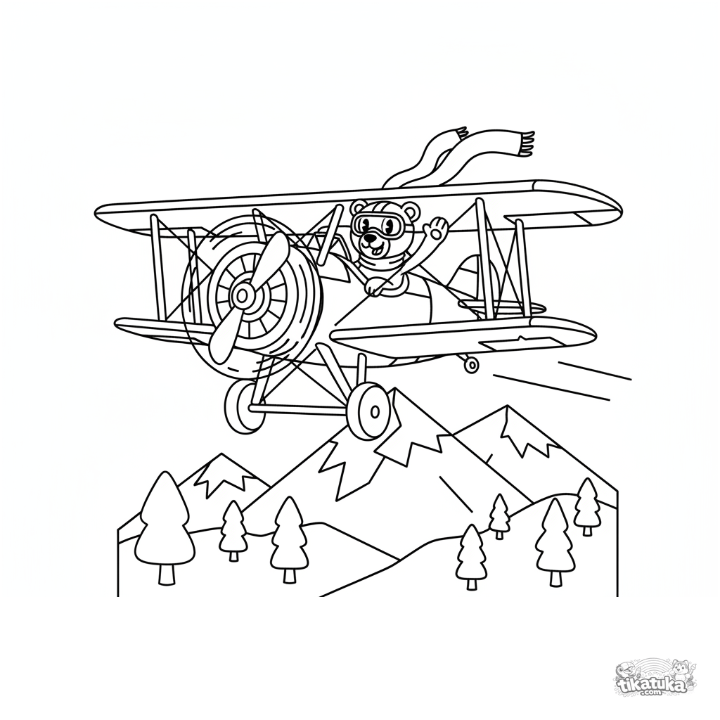 Biplano Vintage Sobre Montanhas