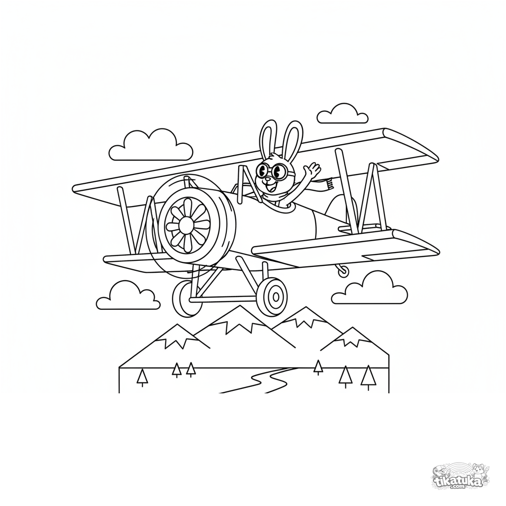 Biplano Vintage Sobre Montanhas