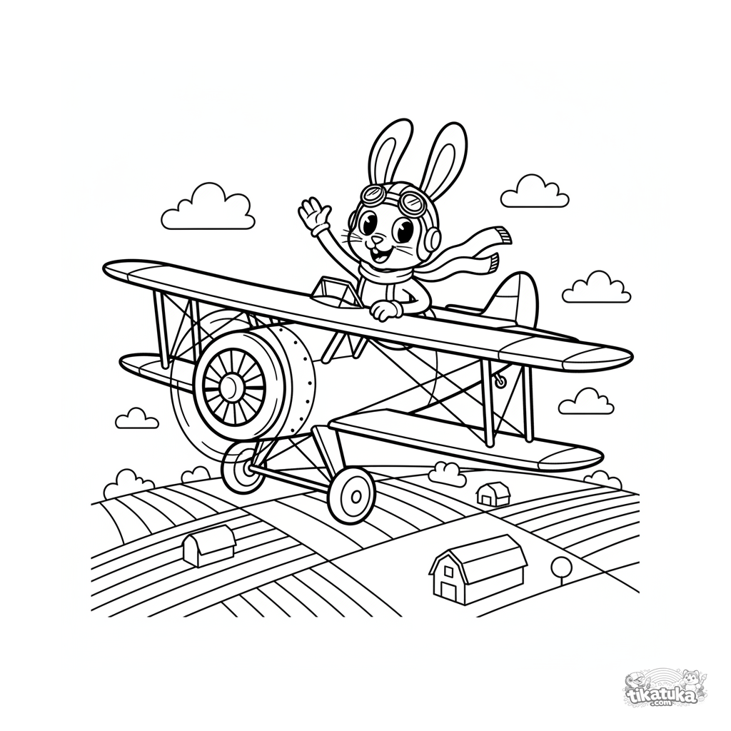 Biplano Vintage Sobre Campos