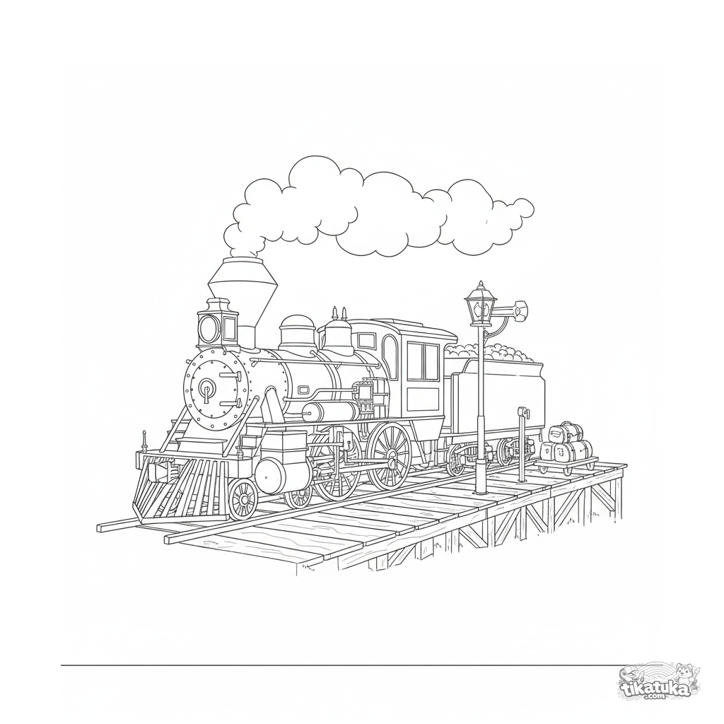 Locomotiva a Vapor na Estação Montanhosa