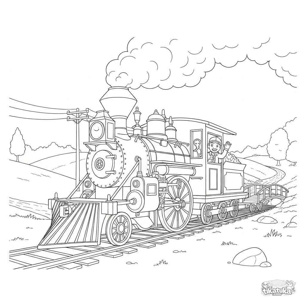 Trem a Vapor Vintage nas Colinas